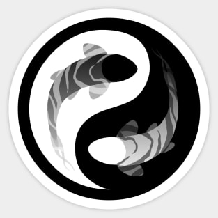 Peaceful Yin Yang Koi Fish Sticker